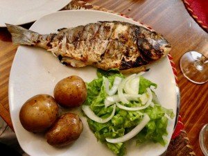 Fish dish during a culinary vacation in Portugal