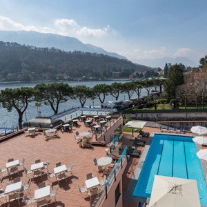 Swimming pool at the Albergo Lenno during your culinary tour of Italy
