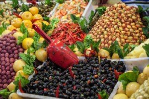 Olives at market in Morocco