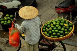 Fruit vendor on a culinary tour of Vietnam