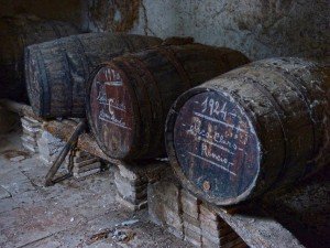 Wine barrels during a cooking vacation in Spain