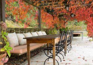 Garden seating in Tuscany