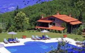 Swimming pool at villa in Tuscany