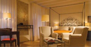 Hotel bedroom at Palazzo Seneca