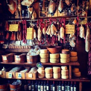 Food shop in Norcia, Italy