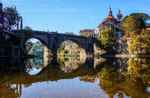 Visiting the famed bridge of Amarante during a cooking vacation Portugal.