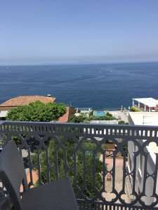 A view from the Hotel Mediterraneo during an Amalfi Coast culinary vacation.