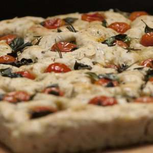 Delicious focaccia from Liguria on an Italian Riviera cooking vacation.