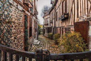 A picturesque street in Honfleur.